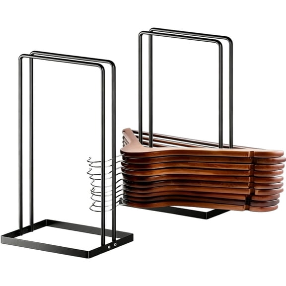 Hanger Stacker 2 Pack Clothes Hanger Holder Organizer for Closet and Laundry Room, Stacker Rack for Wire Coat Hangers, Hanger Caddy Stand for Adult & Kids Pants Storage