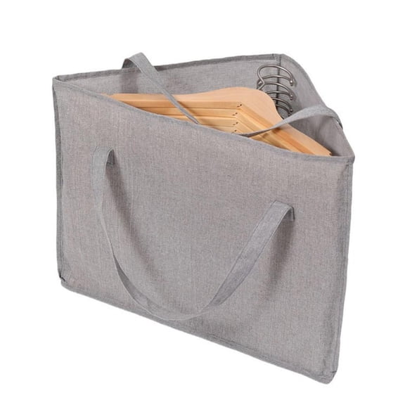 Hanger Storage Box, Foldable Large Capacity Clothes Organizer, Cotton Linen Fabric Moisture Proof with Handles