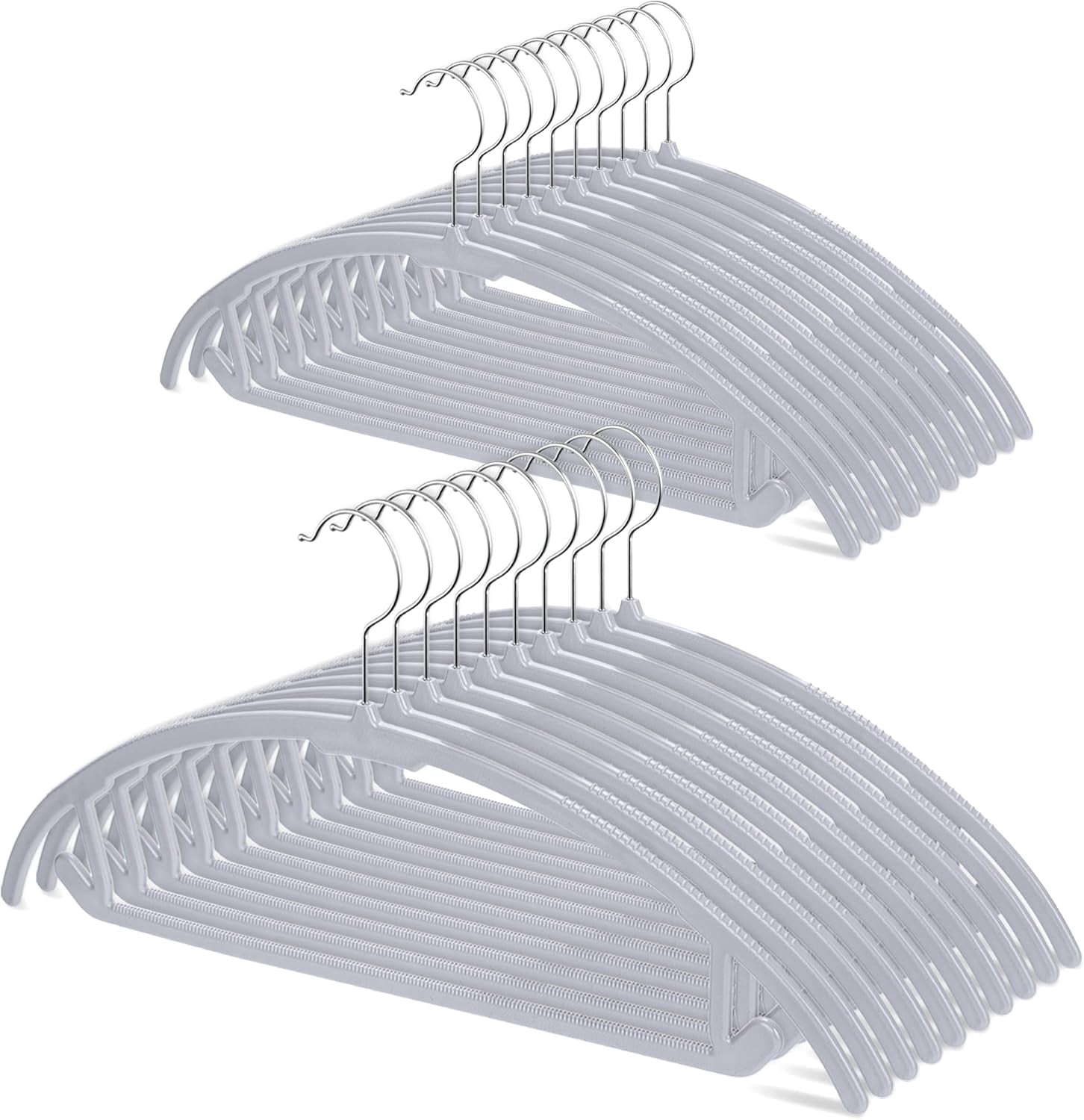 Hangers 32 Pack, Plastic Non-Slip Black Hangers, No Shoulder Bumps ...
