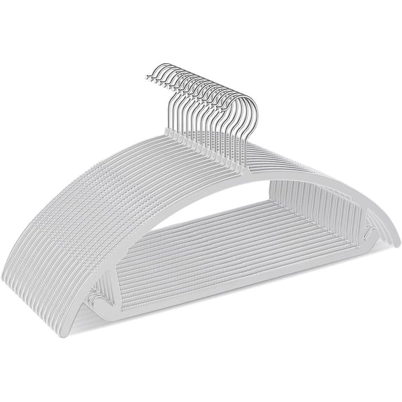 Hangers 32 Pack, Plastic Non-Slip Black Hangers, No Shoulder Bumps ...