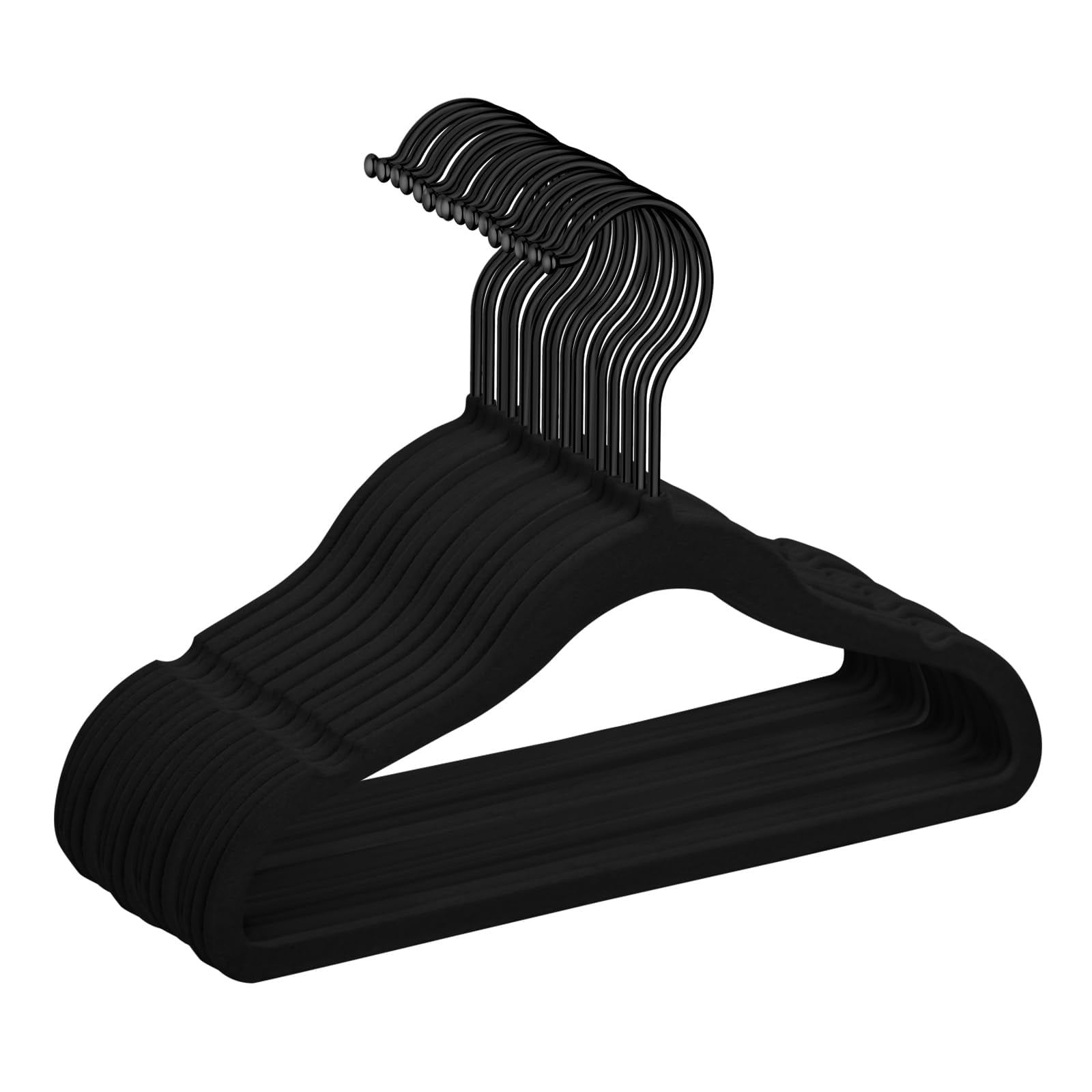 Hangers Non-slip & 11.8 Inch For Clothes Pack Of 50(black/black)