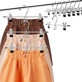 Coat Hanger Space-Saving Skirt Hanger With Non-Slip Clips