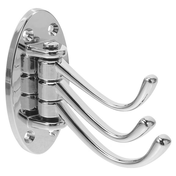 KHBUAB Folding Coat Hook Silver Heavy Duty Wall Mount Bathroom Kitchen Towel Hanger