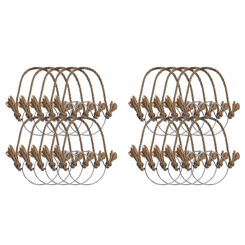 Hangers for Mason Jar,Linen Rope Handles for 70mm Wide Mouth Mason Jars Glass Jars,Mason Jar