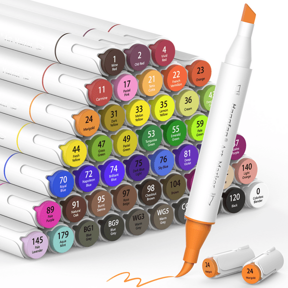 Hangfan alcohol marker pen, 48 color double pointed art coloring marker pen set, suitable for teenagers, adults, books, sketches, paintings, brushes and chisels, non bleeding permanent art markers