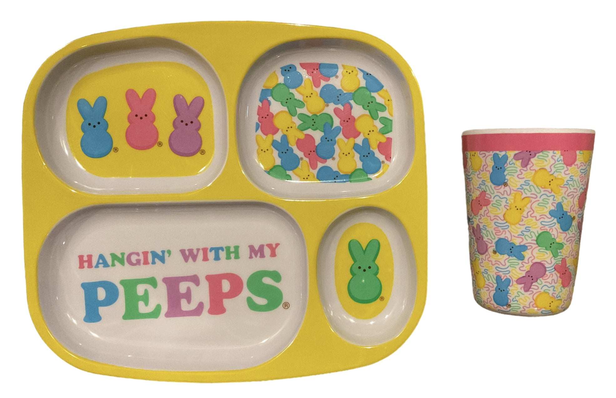 Hangin' With My Peeps Toddler Plate and Cup Set Melamine Dinnerware