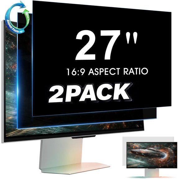 Hanging 27 Inch Computer Privacy Screen Filter, Hanging Computer Screen Privacy Cover, Compatible with, 27 Inch 16:9 Widescreen Monitors, Protect Eyes from Glare and Blue Light