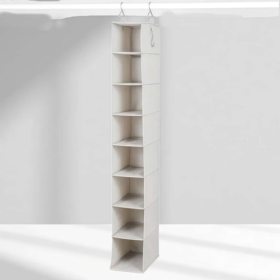 Hanging 8-level Shoe Rack, Grey Fabric Shoe Rack, Suitable for Entrance, Bedroom and Wardrobe.