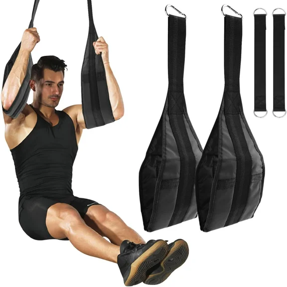 Hanging Ab Straps for Pull Up Bar, Abdominal Muscle Building Padded Arm Support Slings, Ab Sling Straps for Training Knee and Leg Raises, Ab Workout Equipment