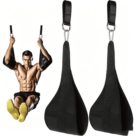 Hanging Ab Straps, for Pull Up Bar Core Training Leg Raises Home Gym Exercise Equipment, Black