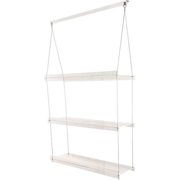Hanging Acrylic Shelves for Windows (28" Wide, 3 Shelves - 46" Tall)