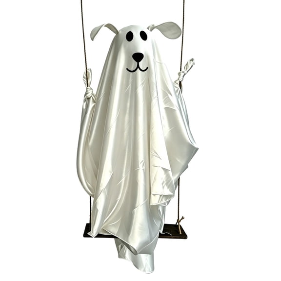 Hanging Animated Halloween Dog Decoration with Lights & Sounds, Creepy Floating Outdoor Prop for Yard, Tree, Porch & Halloween Party Decor