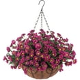 thumbnail image 1 of Hanging Artificial Flowers Basket, Hanging Daisy Flowers in Coconut Lining Hanging Basket for Garden Porch Deck Decoration,Faux Flower with Basket Arrangement Outdoors Indoors Courtyard Decor(Orange), 1 of 5