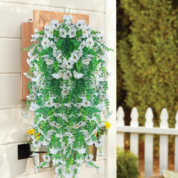 Hanging Artificial Flowers for Outdoors， Outdoor Artificial Hanging Plants Artificial Flowers Outdoors Uv Resistant
