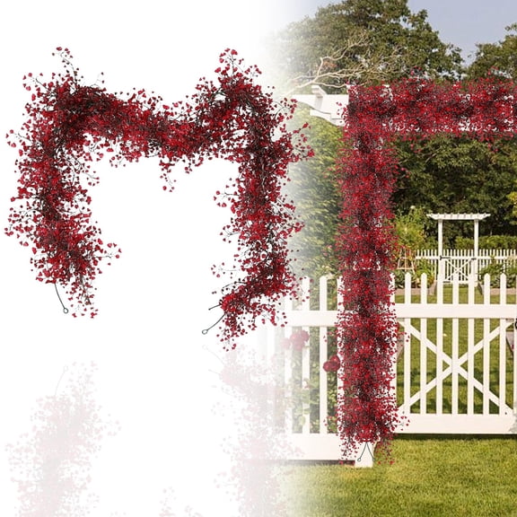 Hanging Artificial Fuchsia Vine Plant 5.9 Ft Long Realistic Fern Greenery Garland with Flexible Stems for Wall Porch Indoor Outdoor Wedding and Room Decor