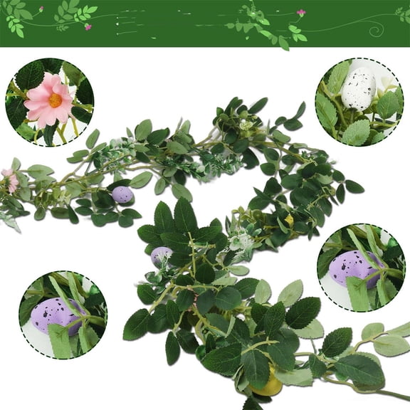 Hanging Artificial Plant Christmas Egg Garland - Artificial Greenery to Decorate Eggs in Winter Artificial Christmas Wreaths