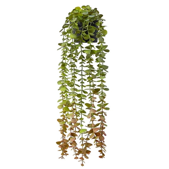 Hanging Artificial Potted Plants - Small Faux Indoor Outdoor Greenery