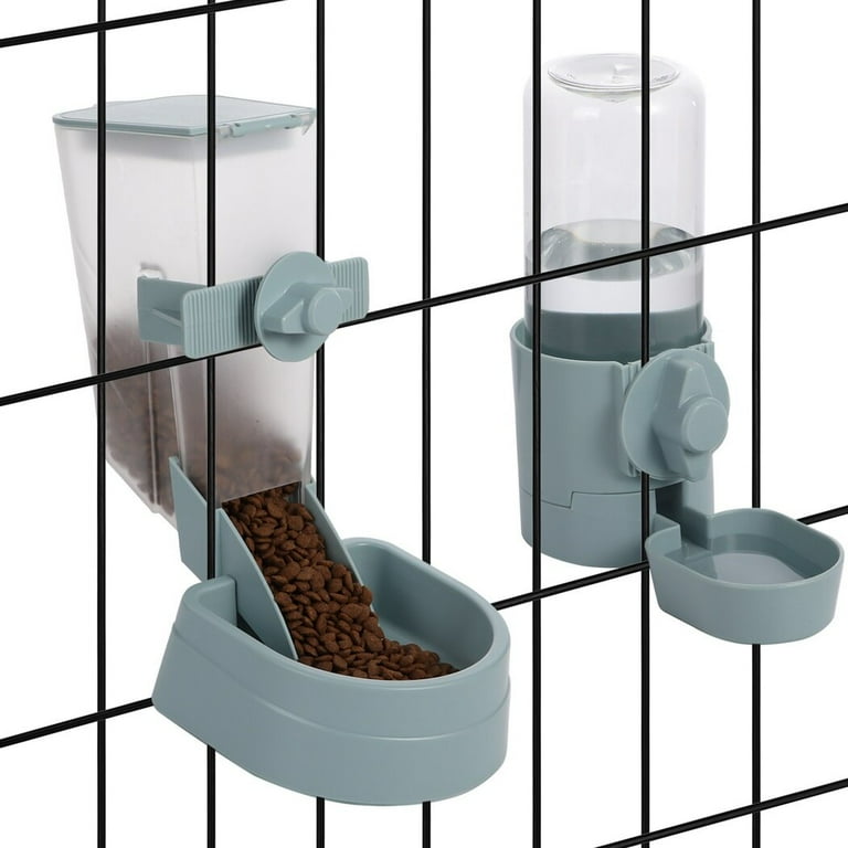 Walmart Pet Cage Auto Food Water Dispenser 1L Bottle 17oz Bowl Set for Small Animals Walmart