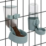 Hanging Auto Food Water Dispenser, Pet Cage Automatic Feeder 1L Food Dispenser and 17oz Waterer, Hanging Bottle&nbsp;Bowl Set for Rabbit Cat Small Dog Ferret Puppy