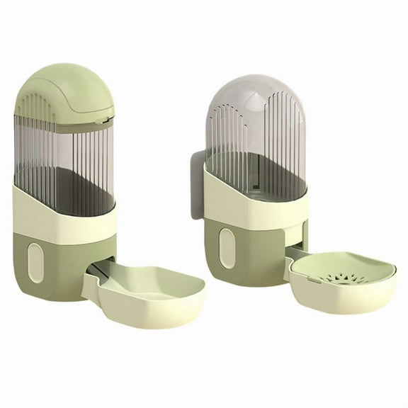 Hanging Automatic Food Drinker and Feeder, Suitable for Chinchillas, Guinea Pigs, Hedgehogs Small Green