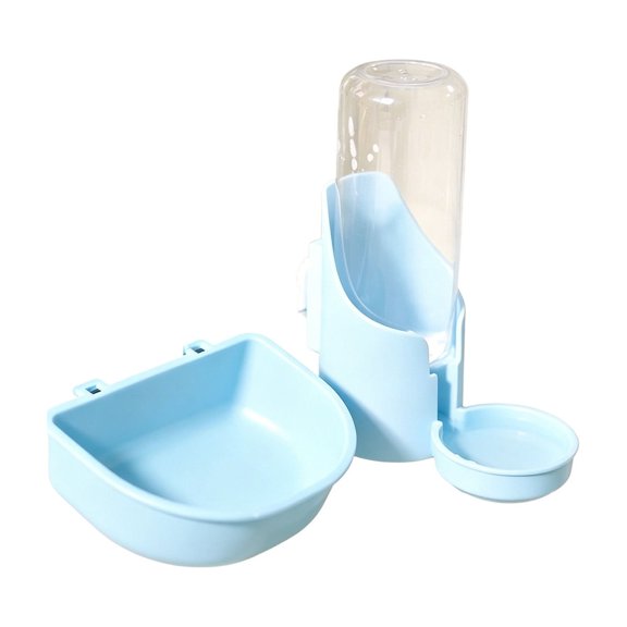 Hanging Automatic Rabbit Feeder, 2-In-1 Auto Gravity Pet Food Water Feeding Station for Small Animals, Puppy Kitten Rabbit & More Blue