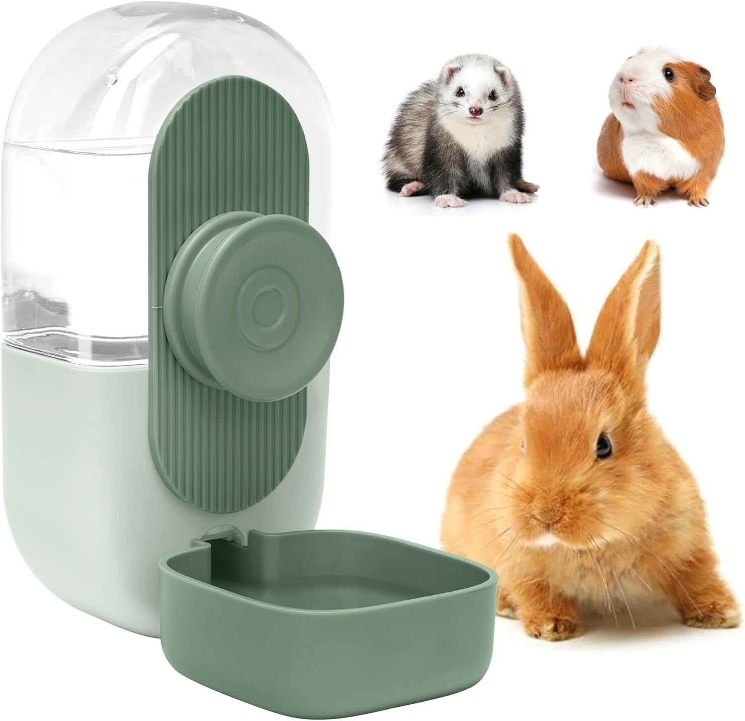 View of Hanging Automatic Rabbit Water Bottle, Guinea Pig Water Bottle No Drip ...