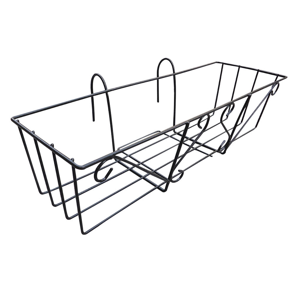 Hanging Balcony Flower Pot Brackets Holder Box Stand Rack Railing Shelf ...