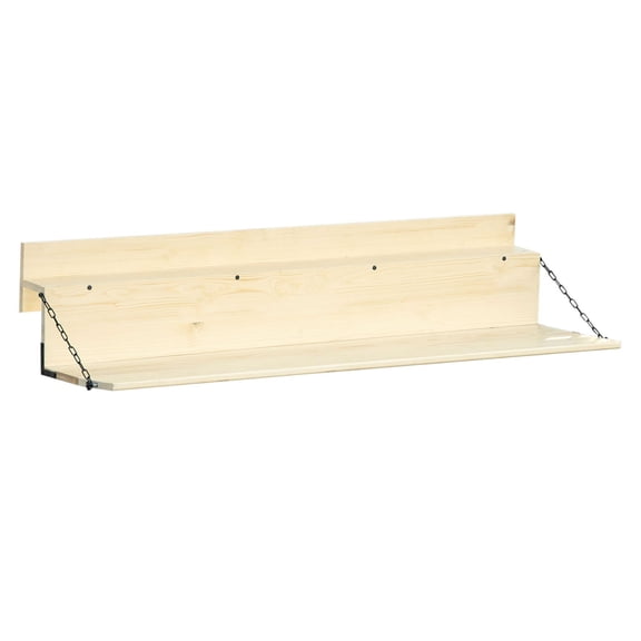 Hanging Balcony Table - Foldable Railing Bar Desk, Spruce Wood, Natural Finish, Fits up to 3.9", Outdoor Patio Side Table for Small Spaces