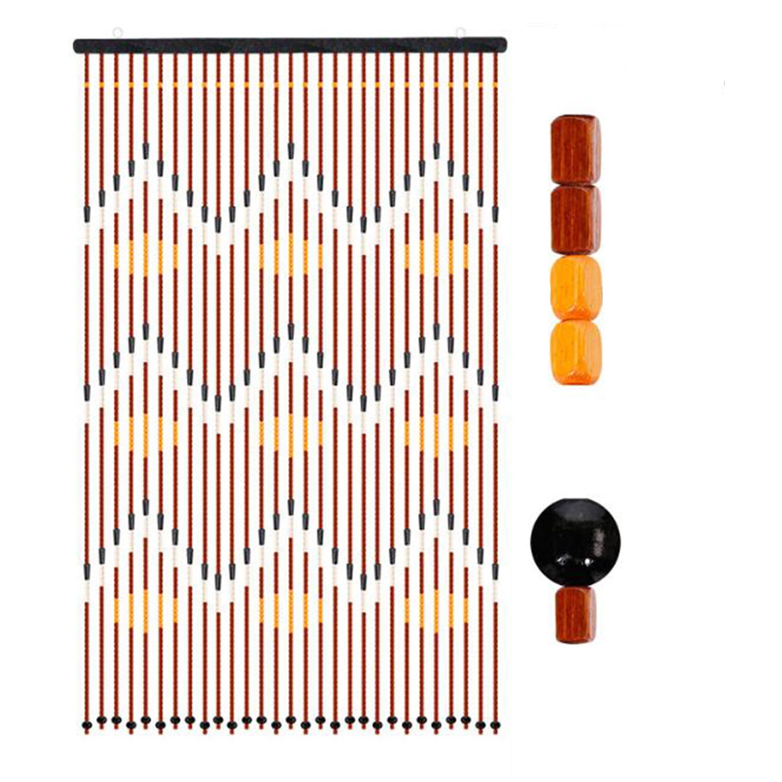Hanging Bamboo Beaded Door Curtain Screen,Handmade Room Divider Bead String Curtain,Bamboo Wooden Door Beaded Curtain for Room Hallway Entrance