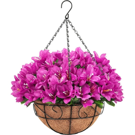 Hanging Basket Decorative Silk Plant for Home Wedding Garden Outdoor Decoration Hanging Artificial Rose Flower