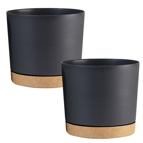 Hanging Basket Flowerpot Balcony Planting Pots Home Hanging Plant Flower Pots Planter Basin Garden with Drainage Tray