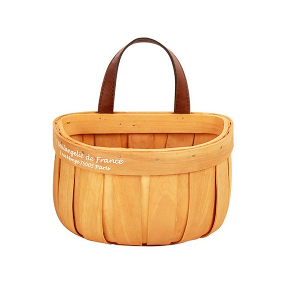 Hanging Basket Handwoven Wood Hanging Wall Basket Vegetable Fruit Storage Keeper for Potato Onion Kitchen Farm House Home Decoration