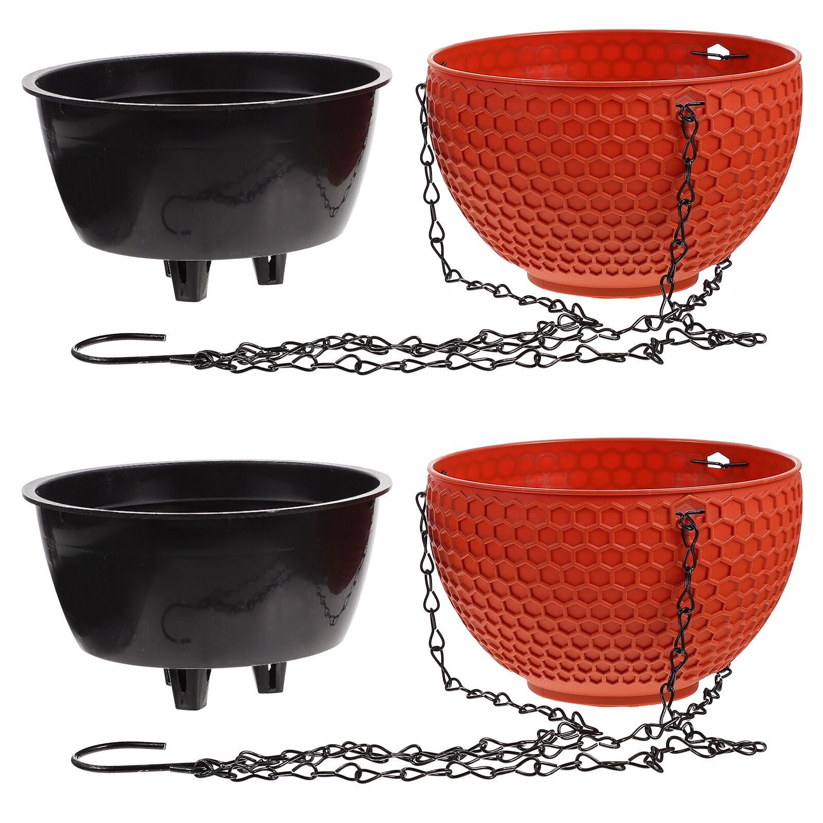 Hanging Basket Plastic Flowerpot outside Planters Garden Supplies 2 Pcs
