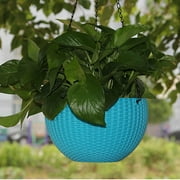 Hanging Basket Rattan Flower Pot Self-watering Art Planter Plastic Resin Planting Tool Garden Supplies