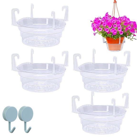 Hanging Basket Saucers for Plants, Hanging Basket Drip Pan, Saucers for Hanging Baskets, Hanging Plant Saucers for Outdoors, Hanging Basket Water Catcher for Balcony Indoor Garden