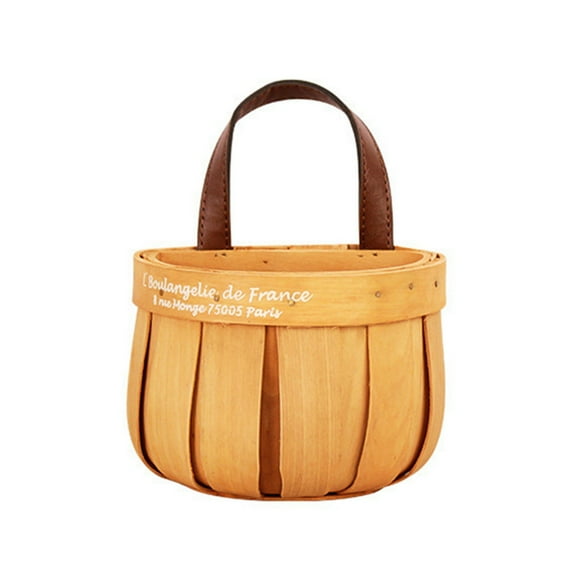 Hanging Basket,Semi-Circular Woven Picnic Basket with Handles,Wood Chips Kitchen Storage Organizer for Fruit Basket,Vegetables Basket,Wedding Party Decor-S,1Pcs