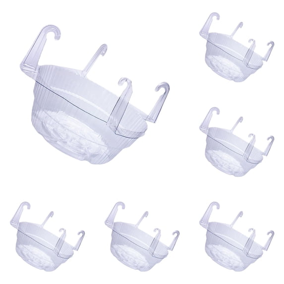 Hanging Basket Watering System Plastics Hanging Basket Drip Pans | Clear,Hanging Plant Tray Saucer with Built-in Hooks & Water Catcher for Indoor & Outdoor(5Pcs-10in)