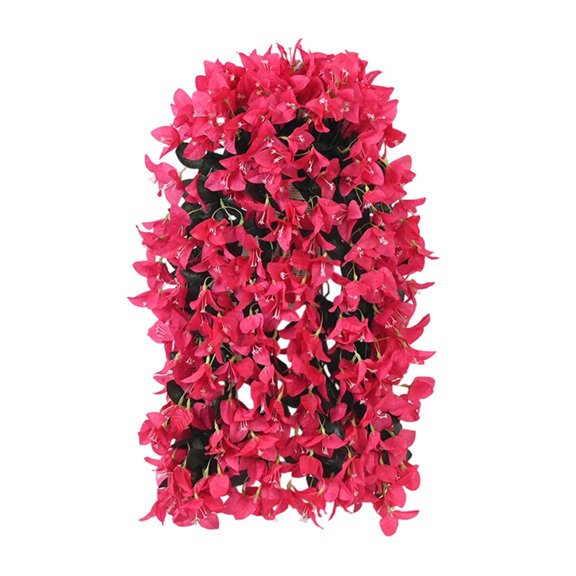 Hanging Baskets with Artificial Flowers for Plants Outdoor Simulated Rose Vine, Bougainvillea Style Ceiling Decoration for Living Room and Plastic Hanging Baskets for Plants