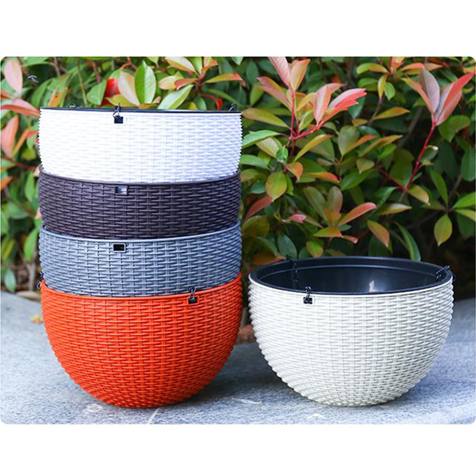 Hanging Baskets Flower Pots Artificial Rattan Plant Basket Hanging Planter with 3 Chains Hanging