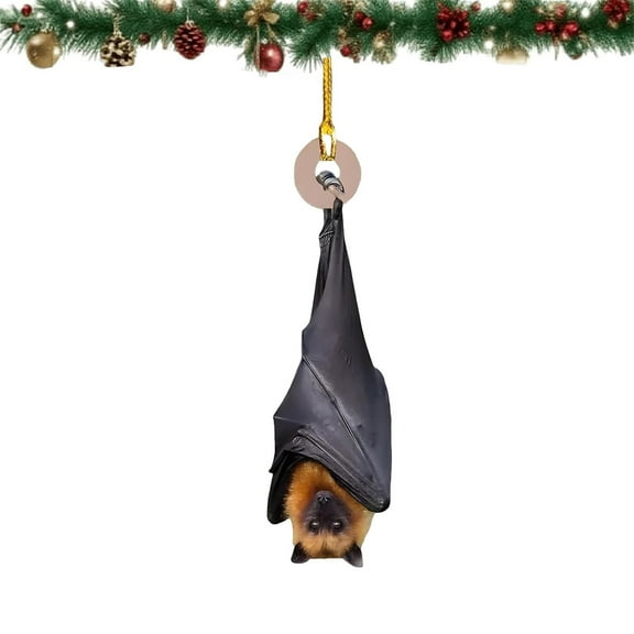 Taicans Hanging Bat Christmas Tree Ornaments Set of 3,Halloween & Christmas Decorations,Realistic Bat Design,Holiday Decor for Tree,Fireplace,Party,Safe for Pets,Unique Xmas Gifts