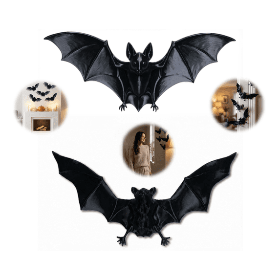 Hanging Bats Halloween Decoration Outside,Hanging Vampire Bats for Halloween Party Favors and Decoration,3D Bat Decor for Indoor Home, Wall, Ceiling, & Tree