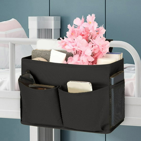Hanging Bedside Caddy - Storage Organizer with Pockets for Bunk Beds, Dorm Rooms, Loft Beds | for Books, Magazines, Phone, Remote & Personal Items