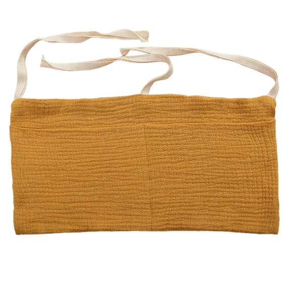 Hanging Bedside Storage Caddy, 15.5X7.81 inch Multi‑Pocket Bedside Organizer, Soft Muslin Hanging Pouch, Space‑Saving Bed Rail Holder, Multi‑Slot Hanging Sack, Household Side Bed Storage Bin