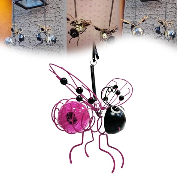 Hanging Bee Solar Garden Lights Decor for Outside, Halloween Christmas Outdoor Statues Figurine Lights Decorations for Patio Balcony Yard Ornament Housewarming