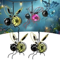 Hanging Bee Solar Garden Lights Decor for Outside, Outdoor Statues Figurine Lights Decorations for Patio Balcony Yard Ornament Housewarming