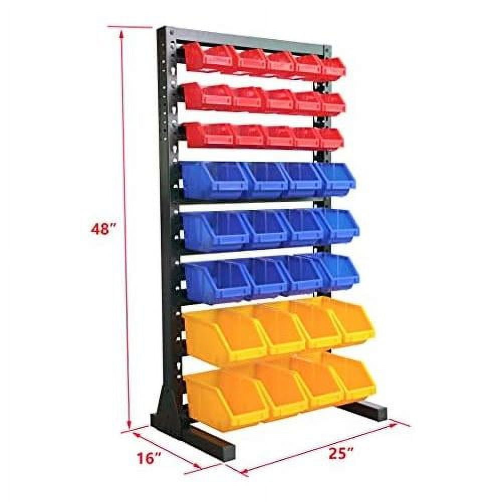Hanging Bin Rack Storage System Heavy Duty Steel Rack Organizer