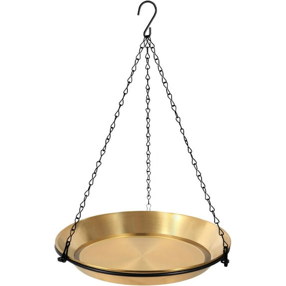 Hanging Bird Bath Bird Feeder Bowl with 16.3 inch Iron Hanging Chain Detachable Outdoor Decor for Garden Backyard Patio and Deck - Perfect for Attracting Birds