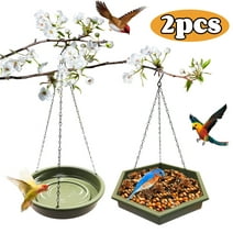 Hanging Bird Bath Feeder for Outdoors,Bird Feeder Hanging Bird Feeder Tray Charm to Your Garden 2 in 1