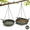 thumbnail image 1 of Hanging Bird Bath Feeder for Outdoors,Bird Feeder Hanging Bird Feeder Tray Charm to Your Garden 2 in 1, 1 of 7