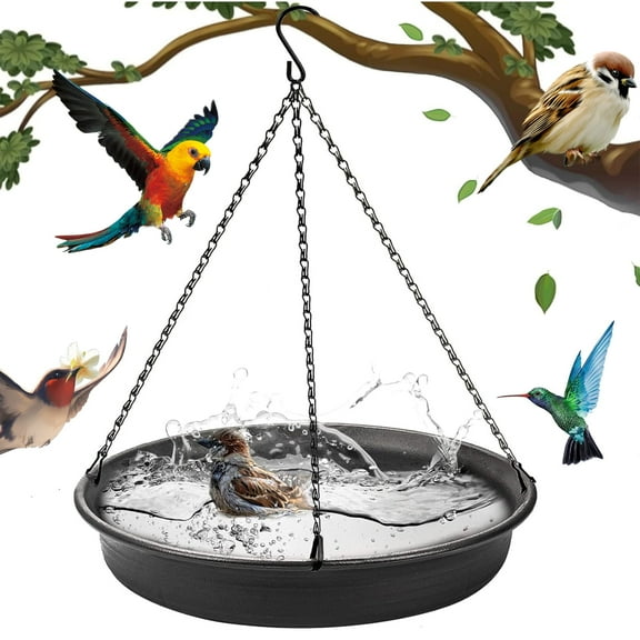GMZW Hanging Bird Bath,Hanging Bird-Feeder -GMZW BirdBath Tray, Wildlife Feeder Plate Water Bowl or Water Bowl for Outdoors, Garden Patio Decoration